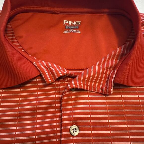 Ping golf polo Mens Red 1/4 Button up Size XL - Picture 2 of 5
